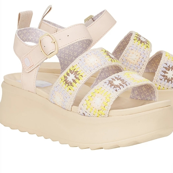 Hey Dude Shoes - Hey Dude Women's Delray Buckle Cottage Crochet Sandals